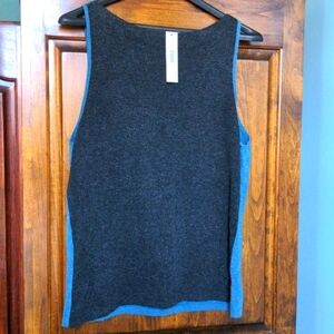 NWT Zen Yoga, Althleisure, Workout, Athletic Top, Shell, Tee Large, Blue & Black